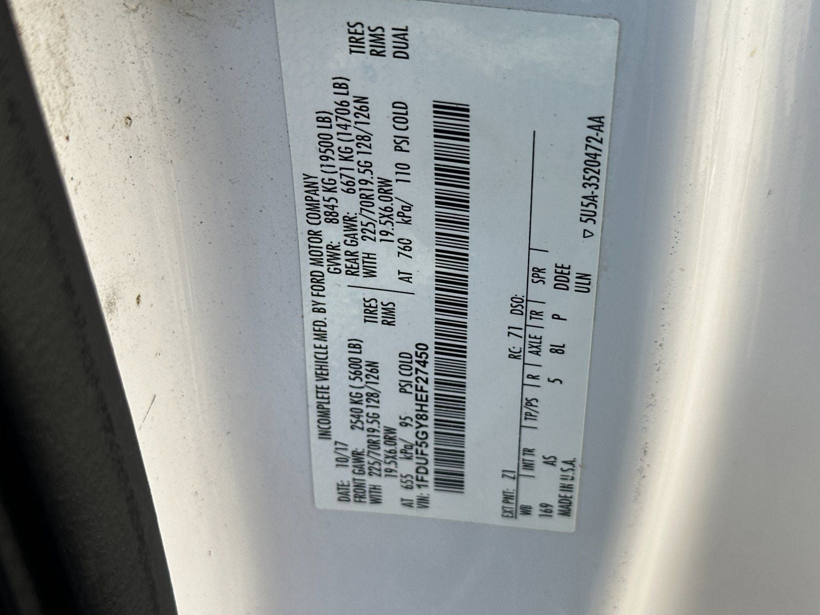 2017 Ford F-550SD XL DRW