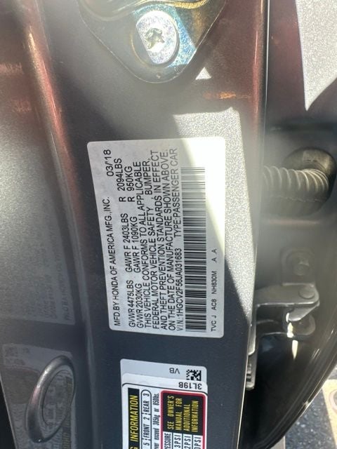 2018 Honda Accord EX-L 2.0T
