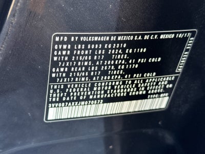 2018 Volkswagen Tiguan 2.0T S 4Motion