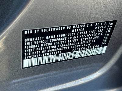 2015 Volkswagen Jetta 2.0L S w/Technology