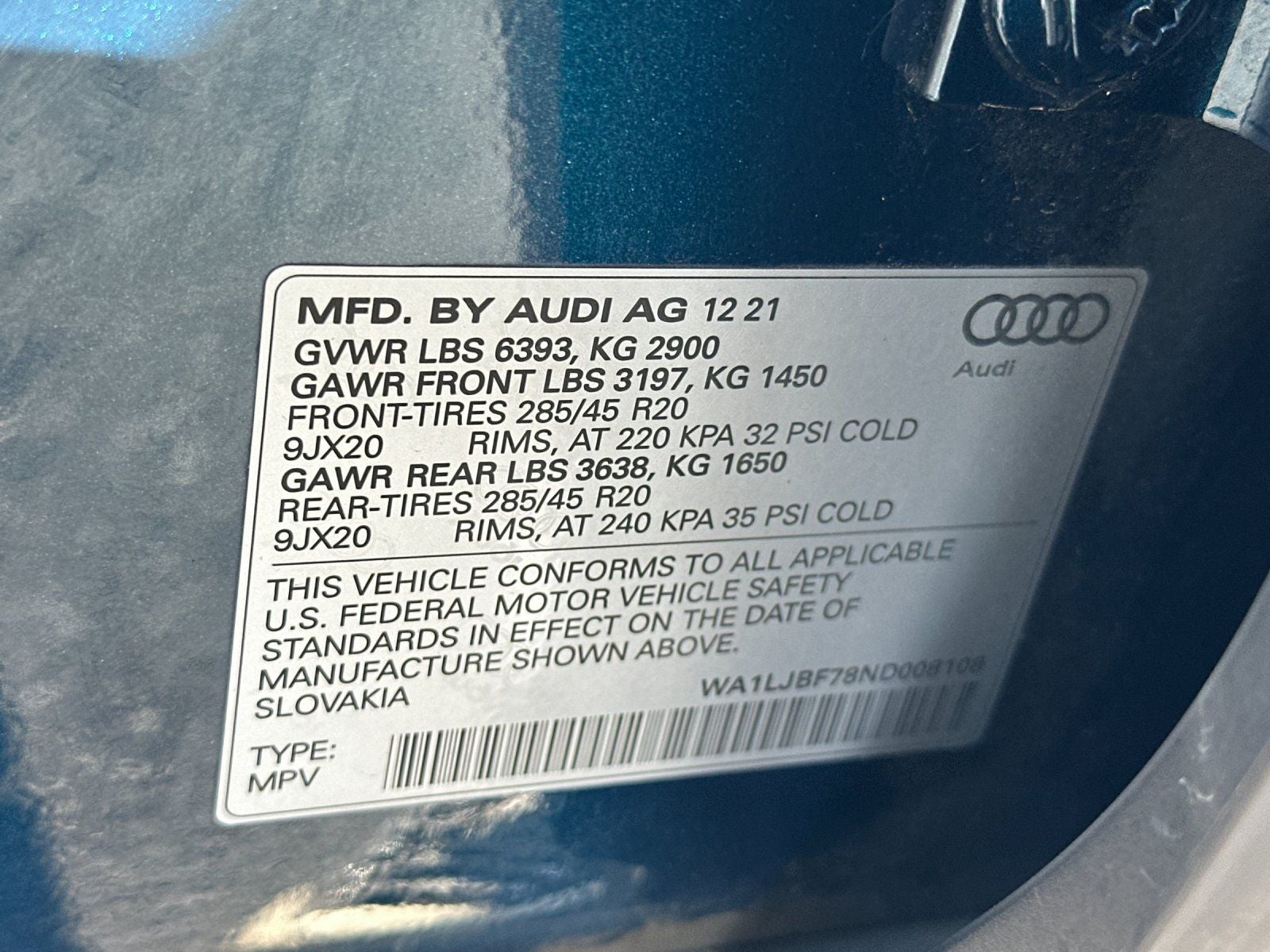 2022 Audi Q7 45 Premium Plus quattro