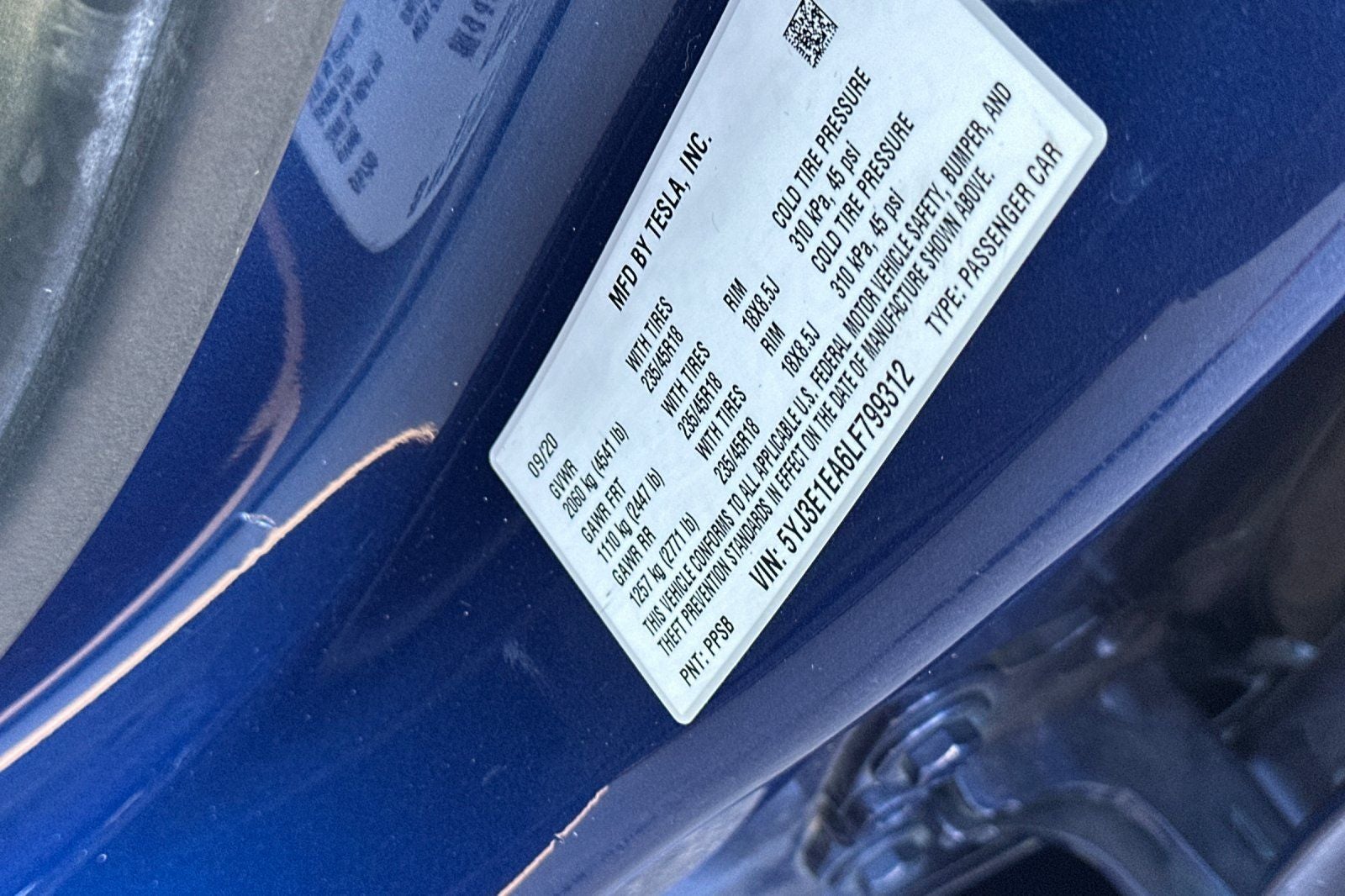 2020 Tesla Model 3 Base